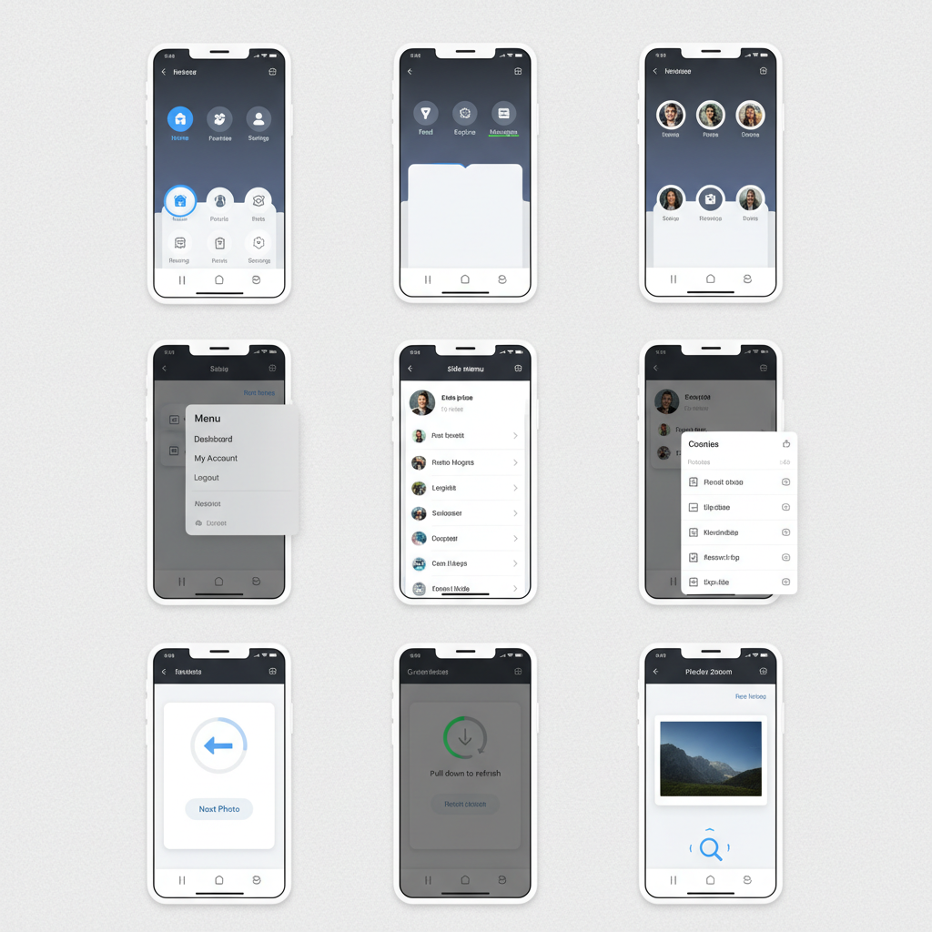 Small thumbnail of UI screens overview