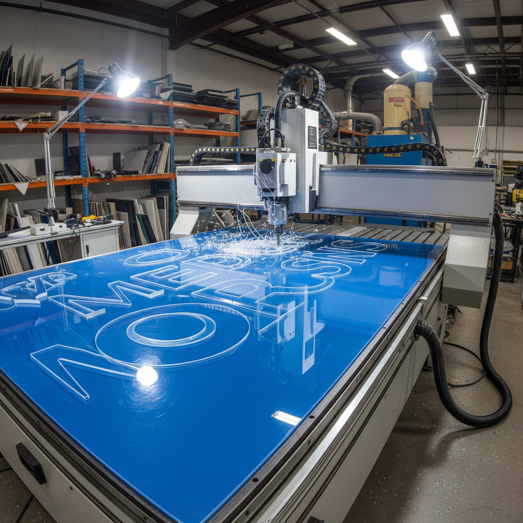 Material Akrilik untuk CNC Router - plastik bening premium untuk display