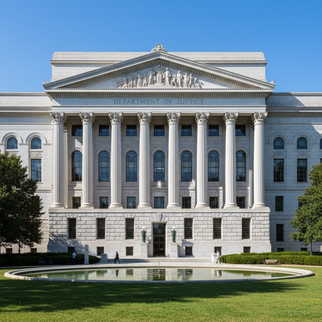 Government building exterior with columns and official architecture