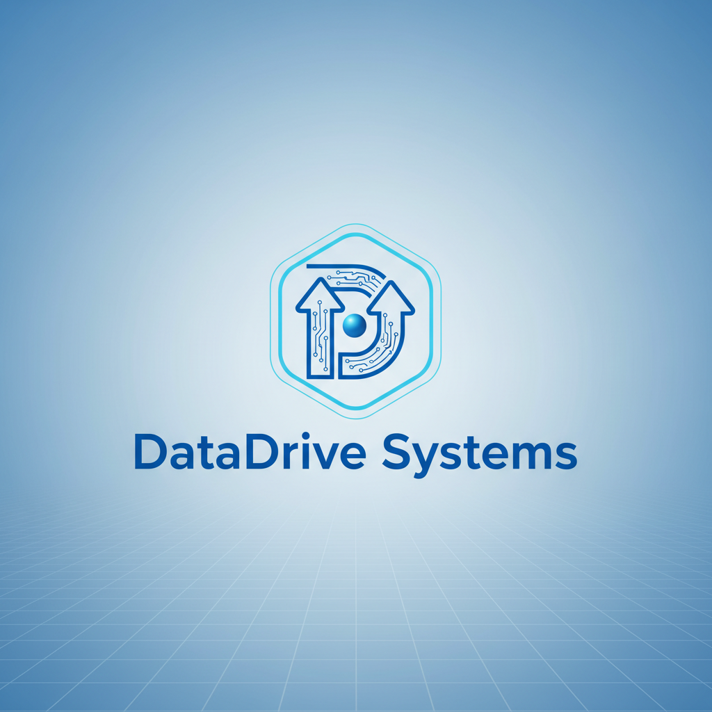 DataDrive Systems logo with minimalist blue design