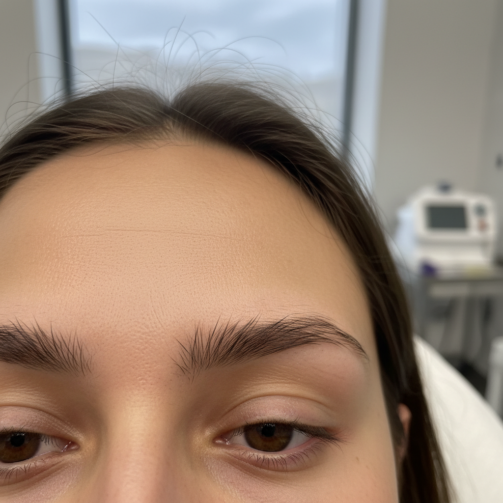 Close-up portrait before facial treatment