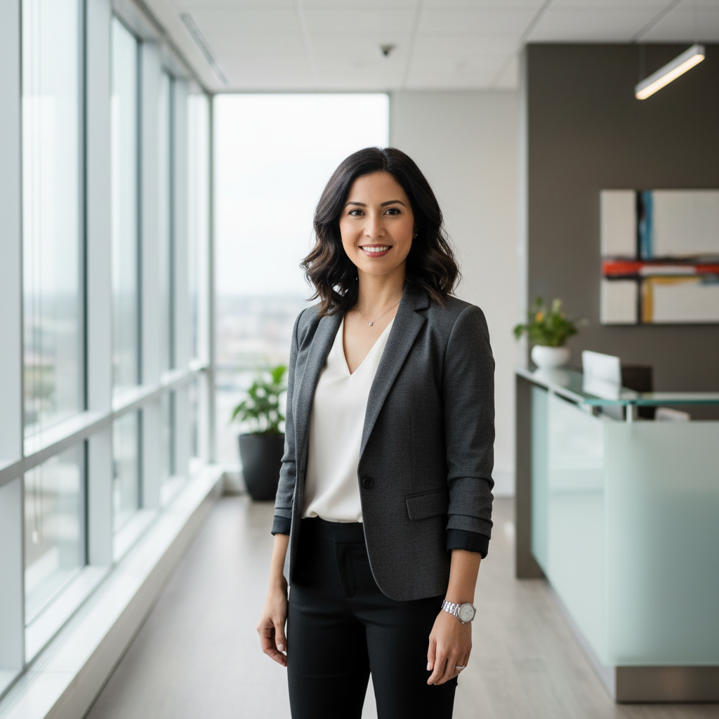 Female marketing VP at healthcare organization