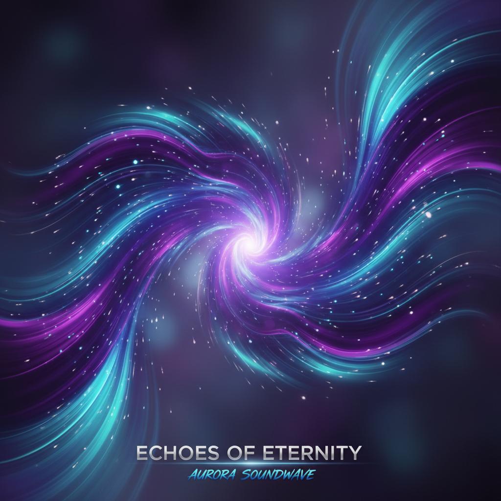 Purple and blue abstract light waves representing liked songs collection