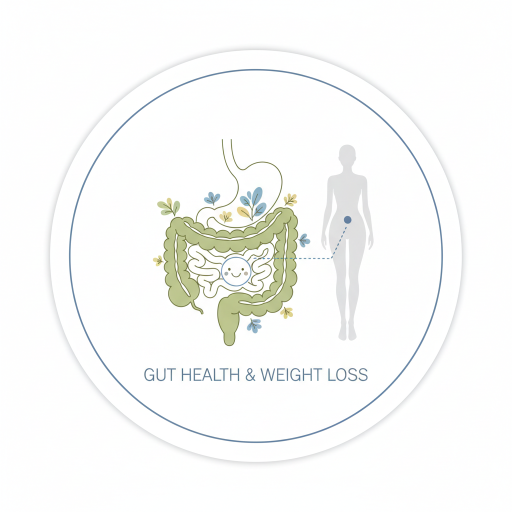 Illustration of gut health and its connection to weight loss