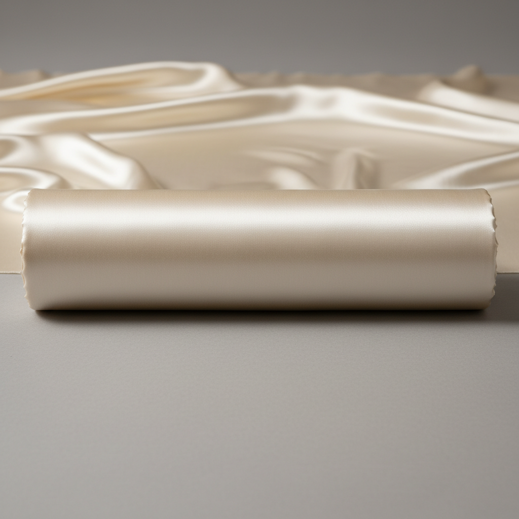 Thumbnail Bolt view of ivory silk charmeuse fabric