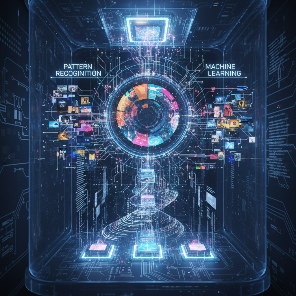 Blue digital AI model visualization