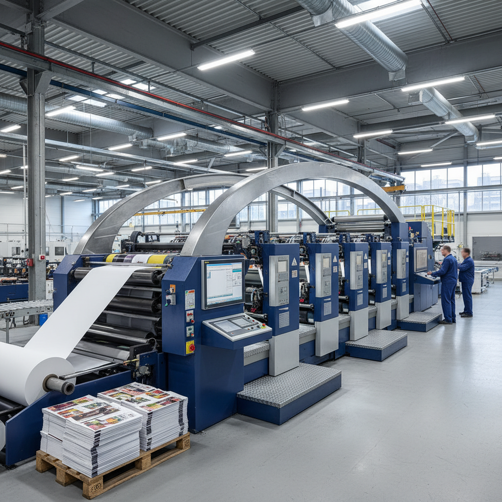 Philadelphia printing team members working at a printing press in a well-lit industrial workshop