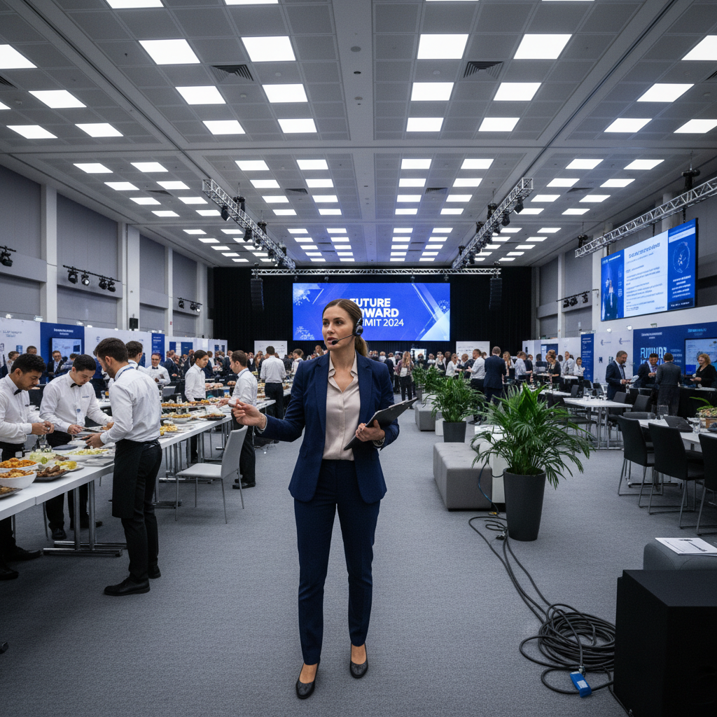 Professional event planner Diana Okafor in formal attire