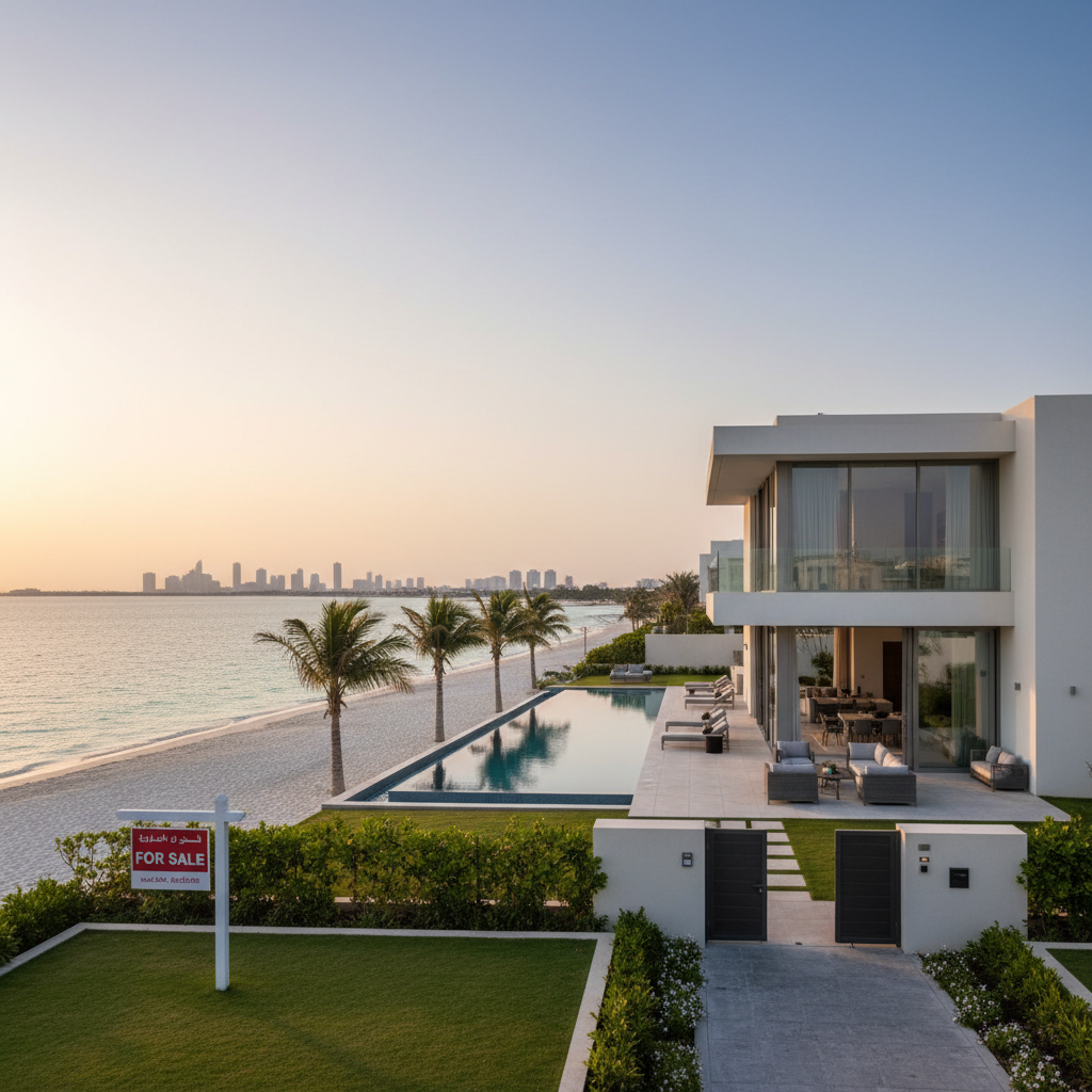 Luxury beachfront villa with infinity pool on Saadiyat Island Abu Dhabi