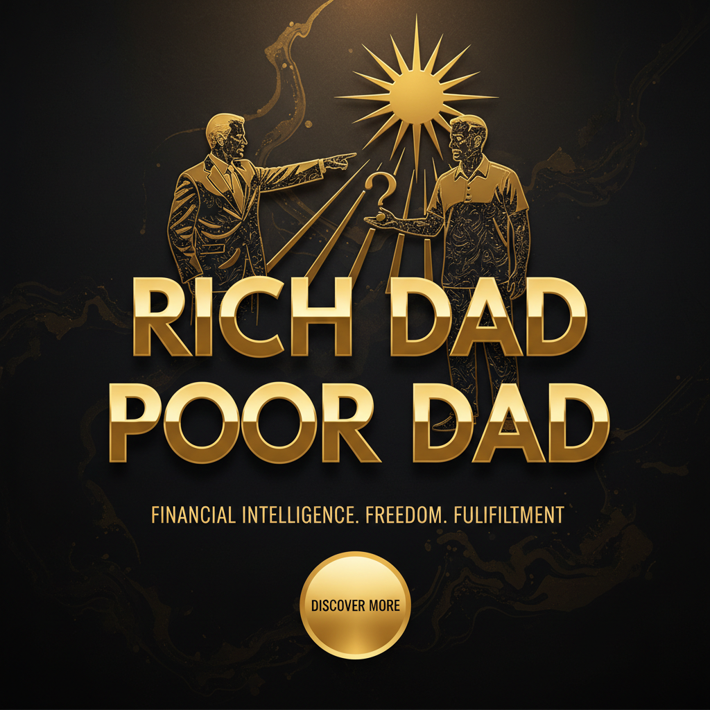 Gold and dark background for Rich Dad Poor Dad hero section