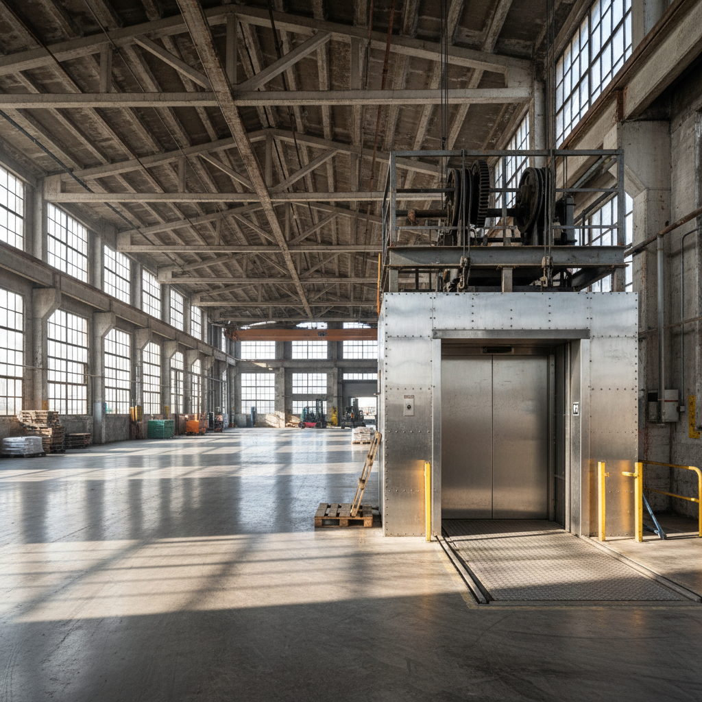 Large industrial space with freight elevator and open floor plan