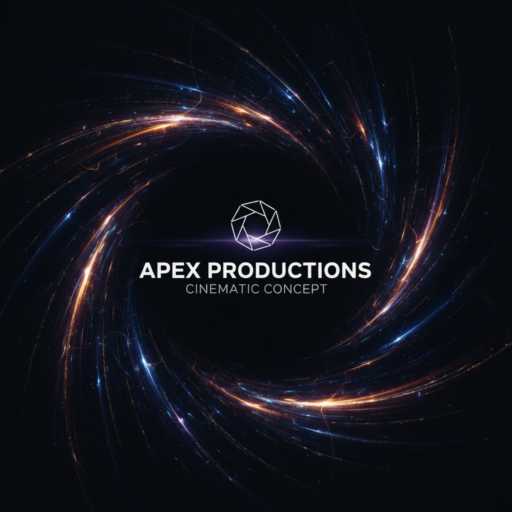 Abstract dark cinematic brand reveal with light streaks on black background