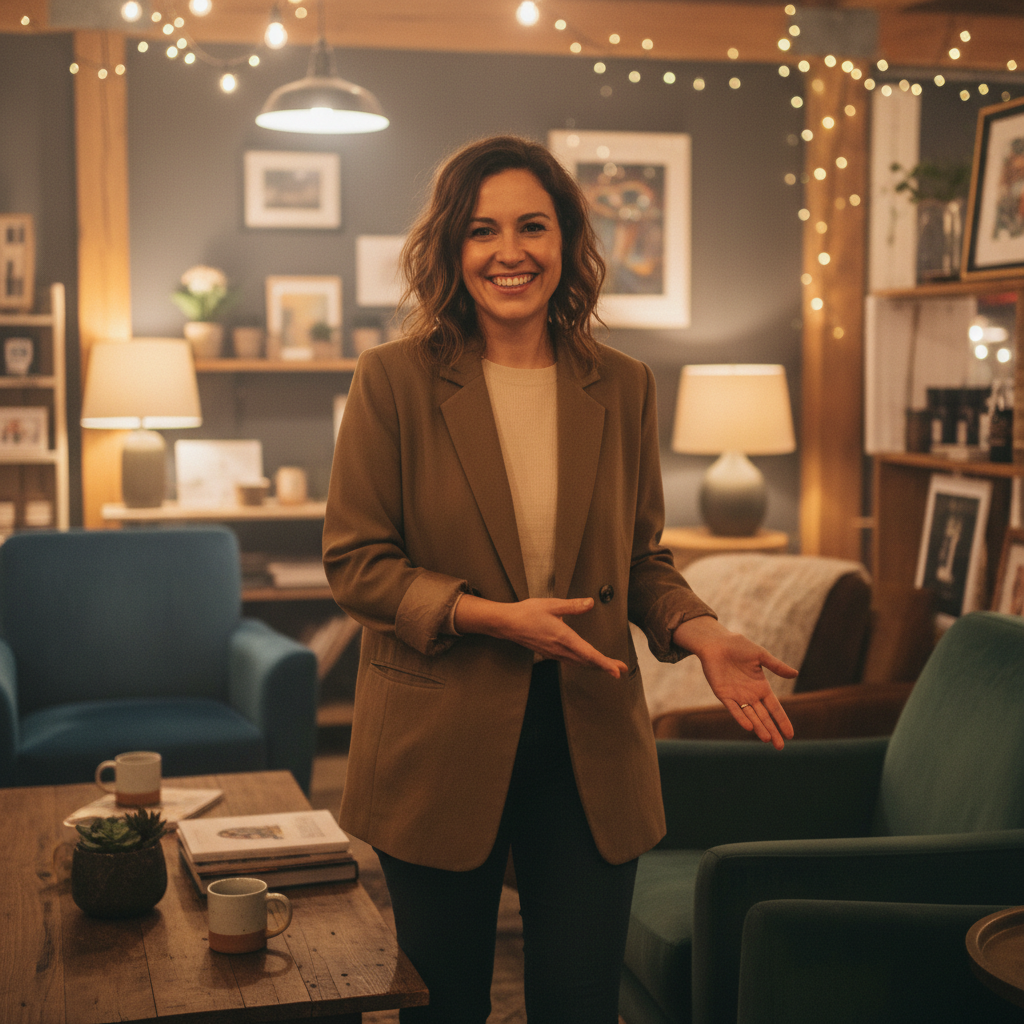 Meena Sinai, host and experience curator at Casa Arvona, warm smile