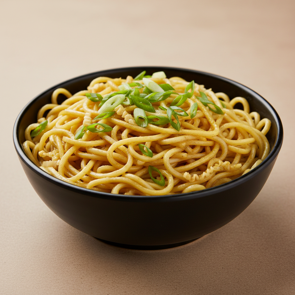 Hakka Noodles — Stir-fried hakka noodles, Indian café food photography with warm colours and appetising presentation