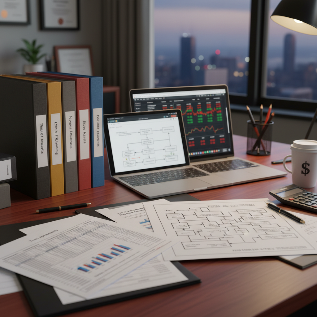 Government budget documents spread on conference table, financial oversight meeting in progress, formal professional setting with overhead lighting