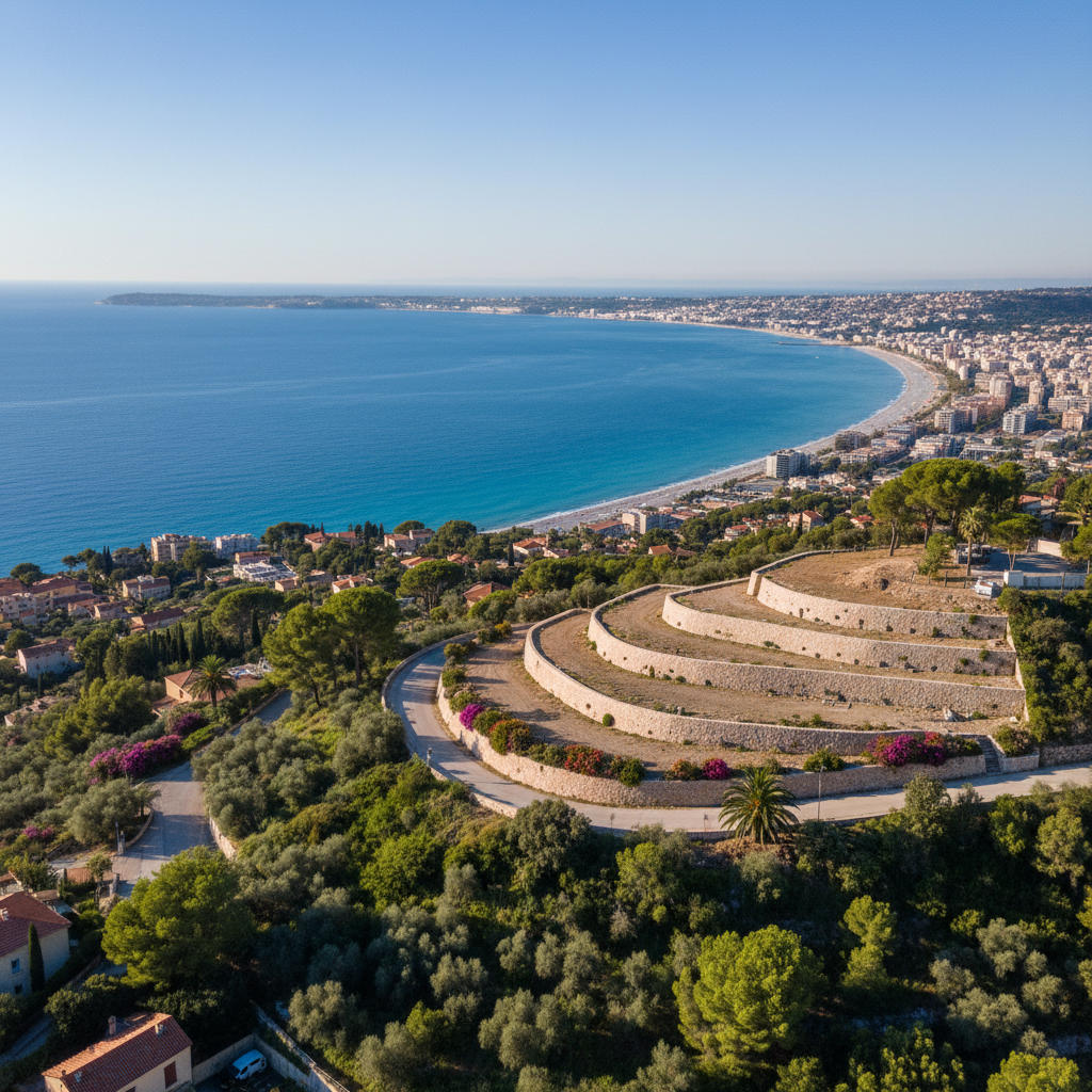 Appartement de luxe avec grande terrasse et vue panoramique sur la mer Méditerranée à Nice