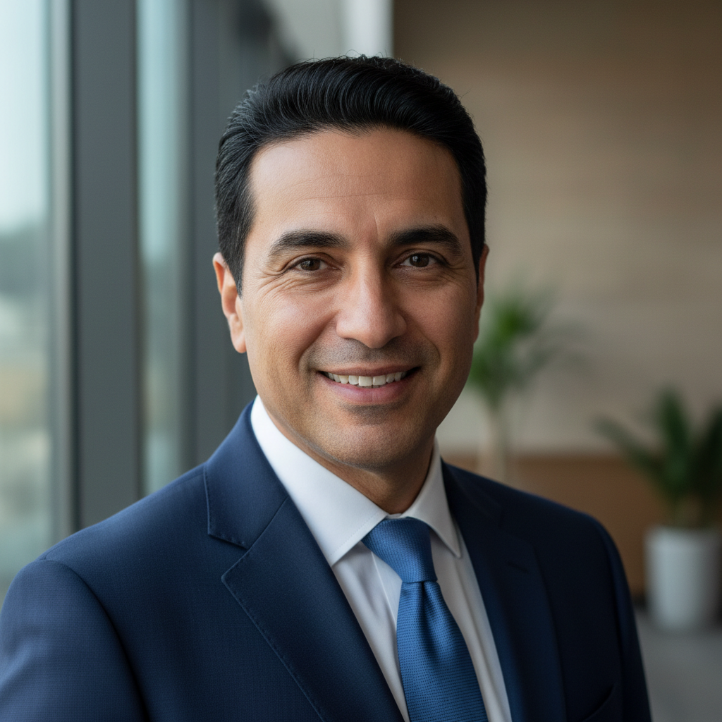 Middle-aged Kuwaiti man, professional headshot
