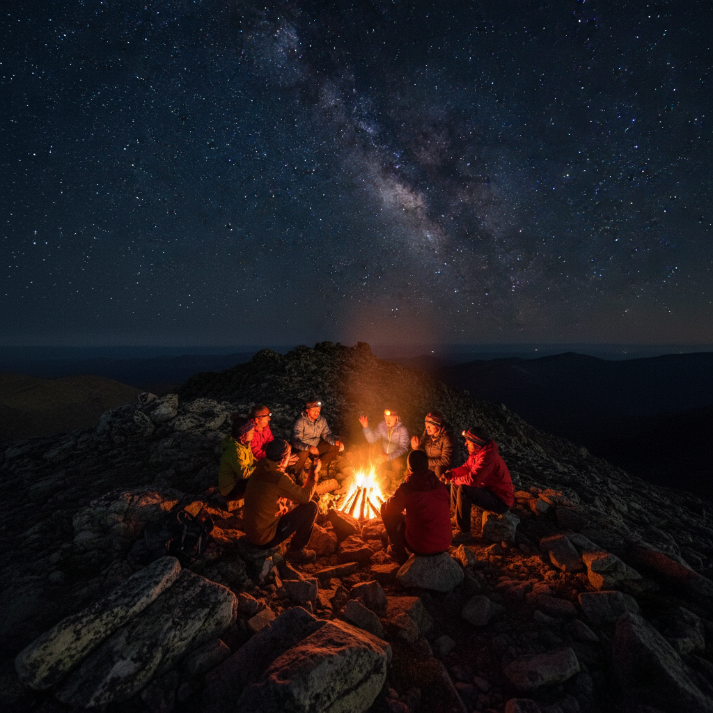 Trekking nocturno + fogón en la cumbre — publicación de TrailMaster Córdoba, actividad de aventura en Argentina
