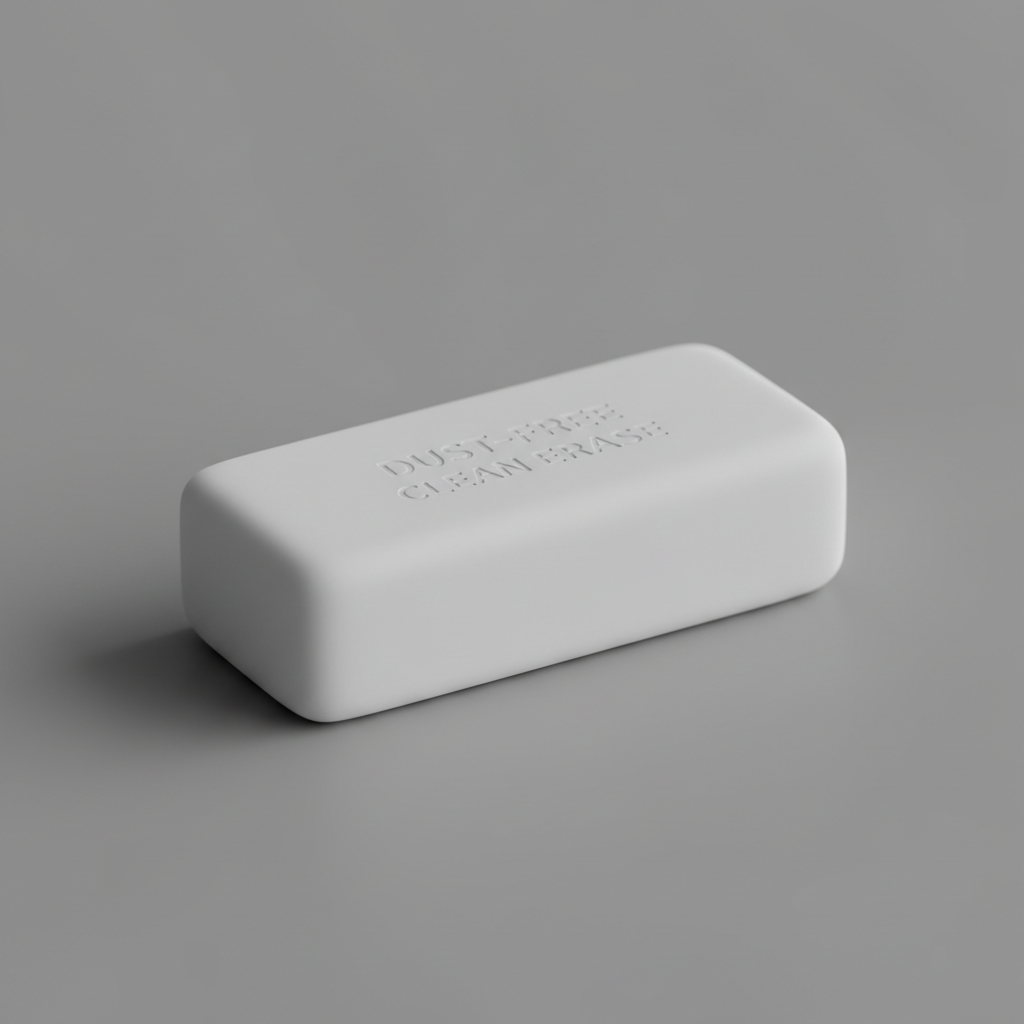Dust-free eraser that leaves no residue on paper