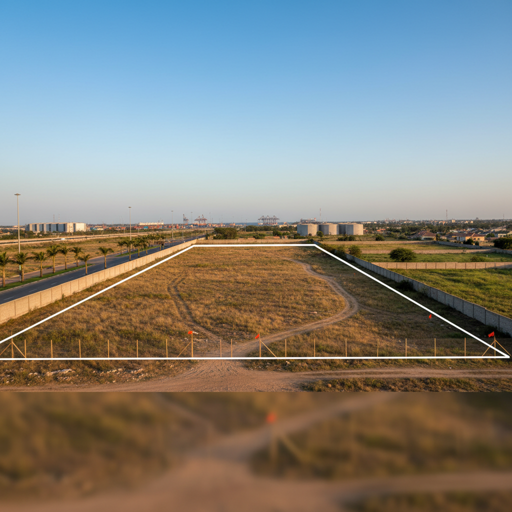 Open development plot with clear boundaries, ready for construction, prime location