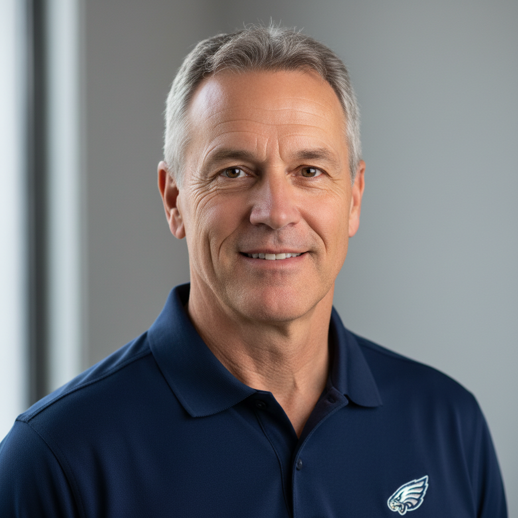 Professional headshot of Marcus Thompson, male business coach with short brown hair in charcoal suit