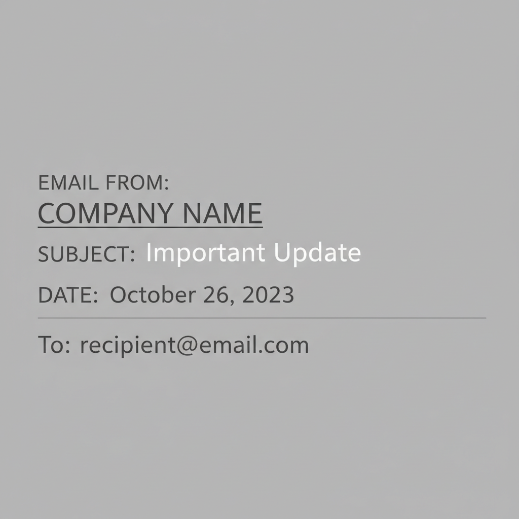 Generic plain email header in grayscale with bland typography and no seasonal theme