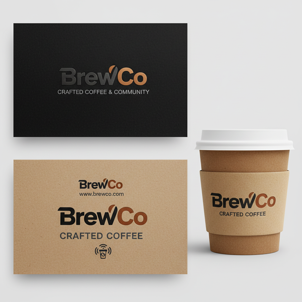 BrewCo brand identity - coffee brand website and visual design
