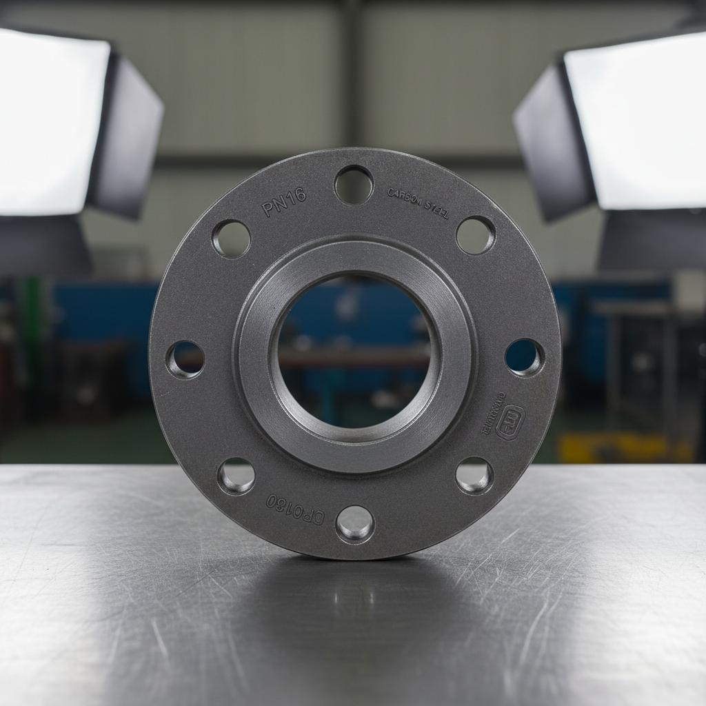 Carbon steel weld neck flange industrial engineering blueprint drawing