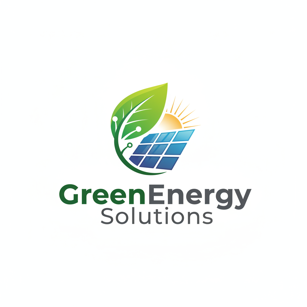 EnergyFlow renewable energy company logo with green leaf design