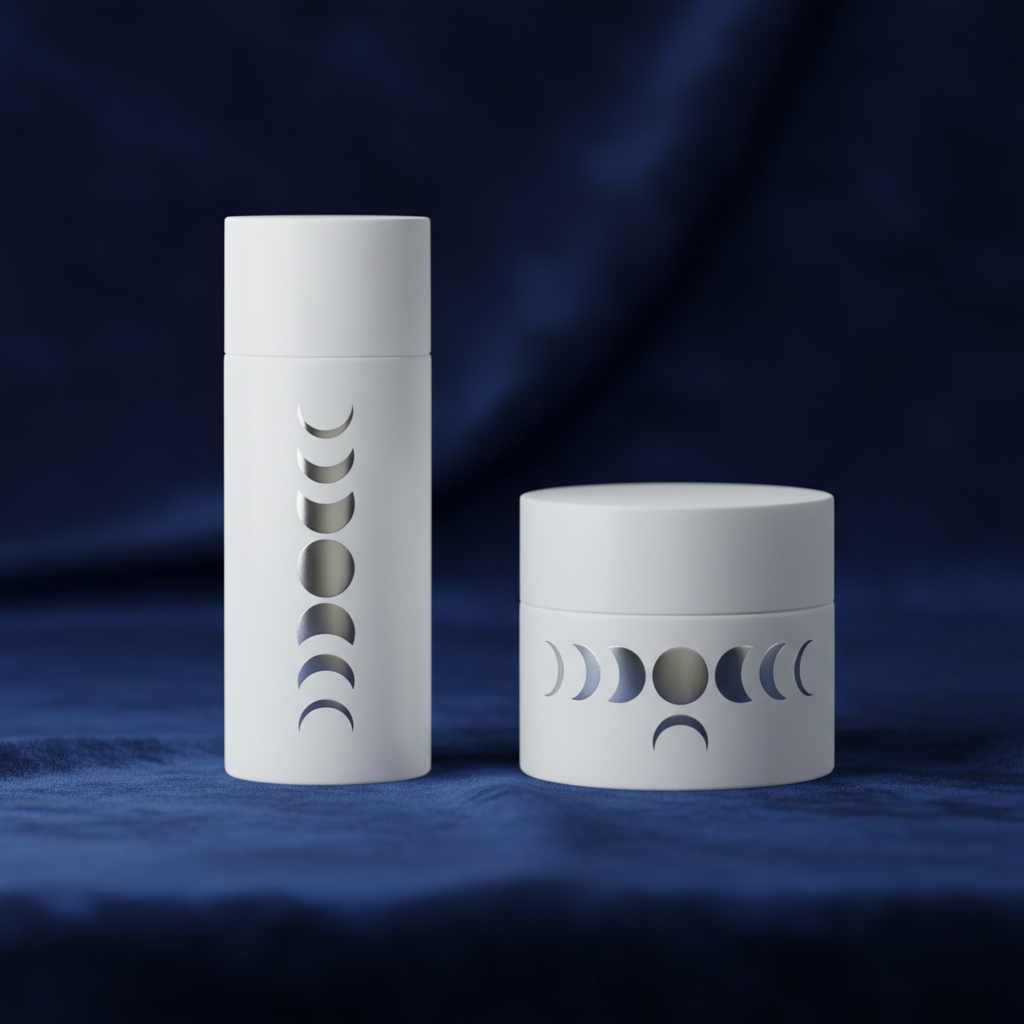Premium wellness kit with spa products in dark atmospheric studio lighting