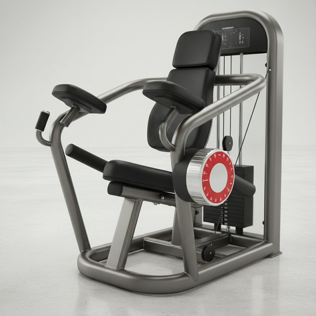 Abdominal crunch machine with adjustable resistance for core strengthening exercises