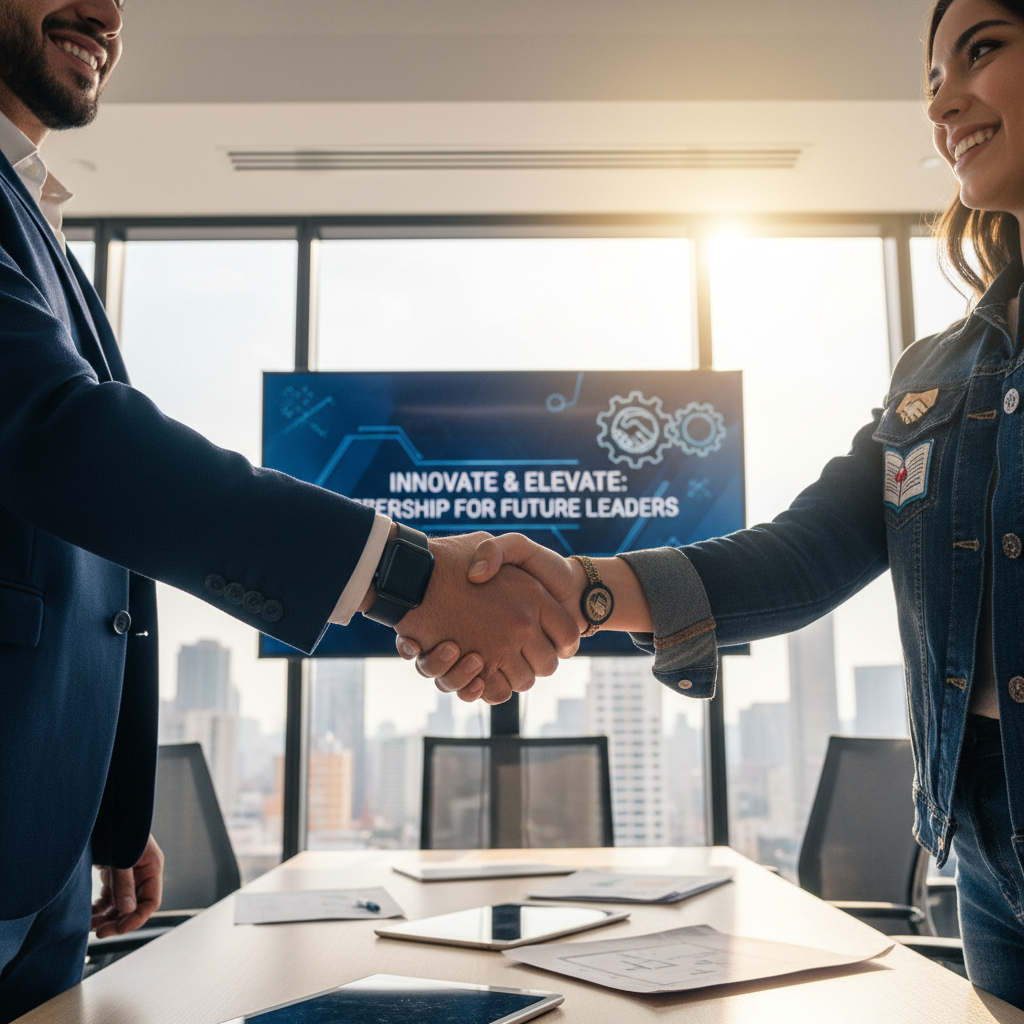 Yatırımcı ve girişimci sunum toplantısında el sıkışıyor