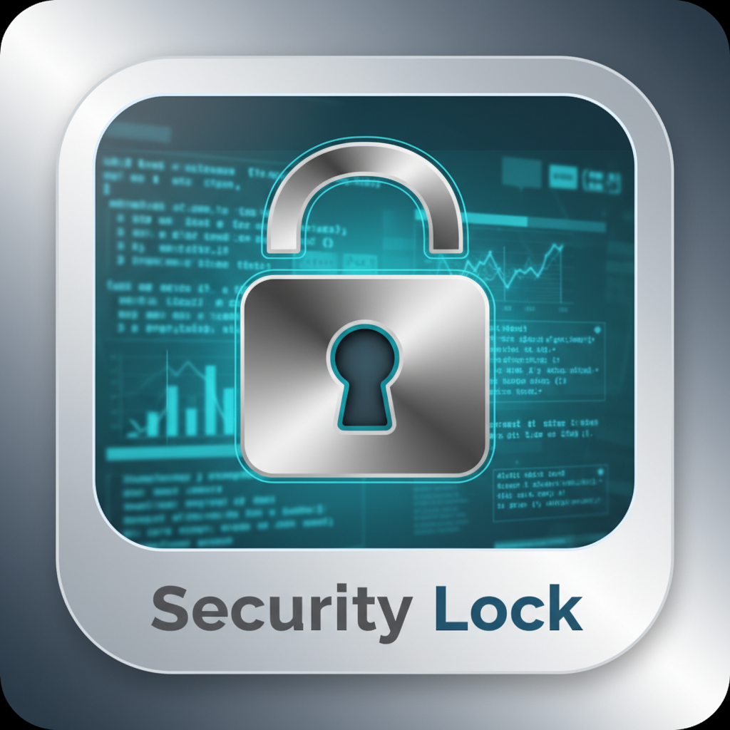 Pantalla de computador mostrando candado de seguridad digital para protección de datos financieros