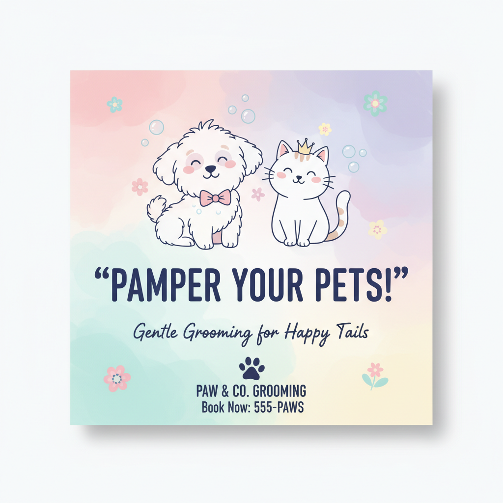 Pastel quote tile for pet grooming business