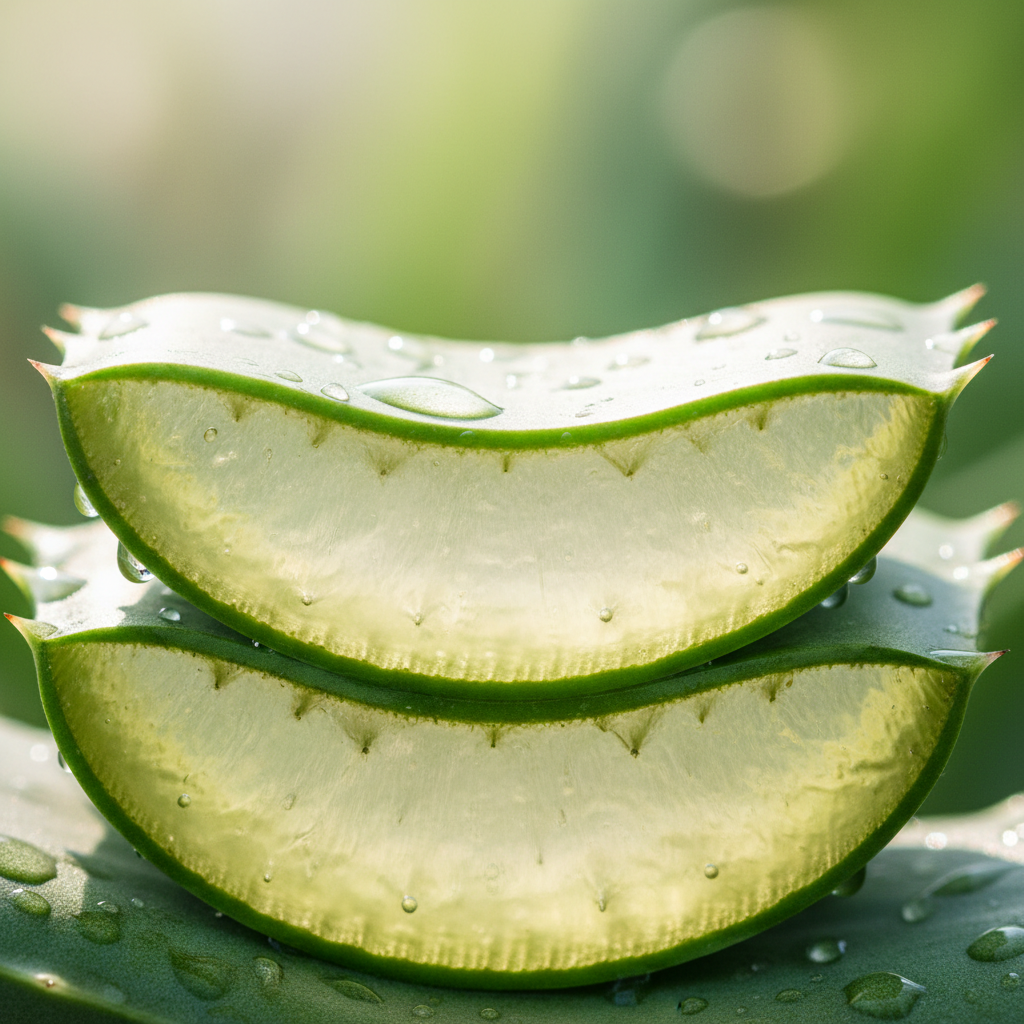 Fresh aloe vera plant with gel, natural skincare ingredient aloe vera for export