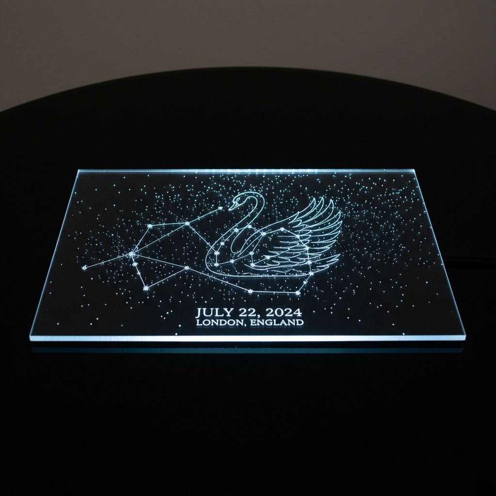 Beautiful star map print showing a night sky with constellation patterns