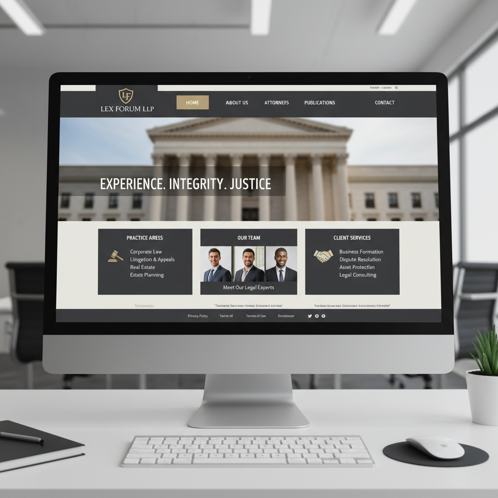 Web corporativa professional per a estudi jurídic amb disseny elegant i seccions de serveis