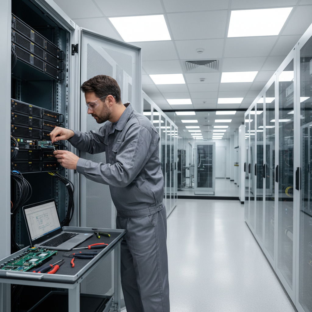 Abdullah Al-Harbi, Senior Installation Technician at FrostAir, installing precision HVAC equipment