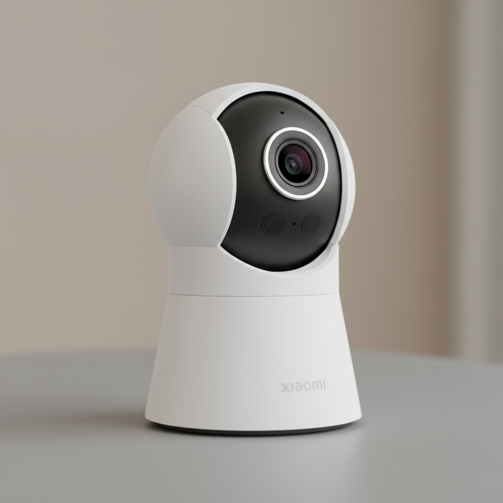 Smart Home Security Camera product photo on clean neutral background