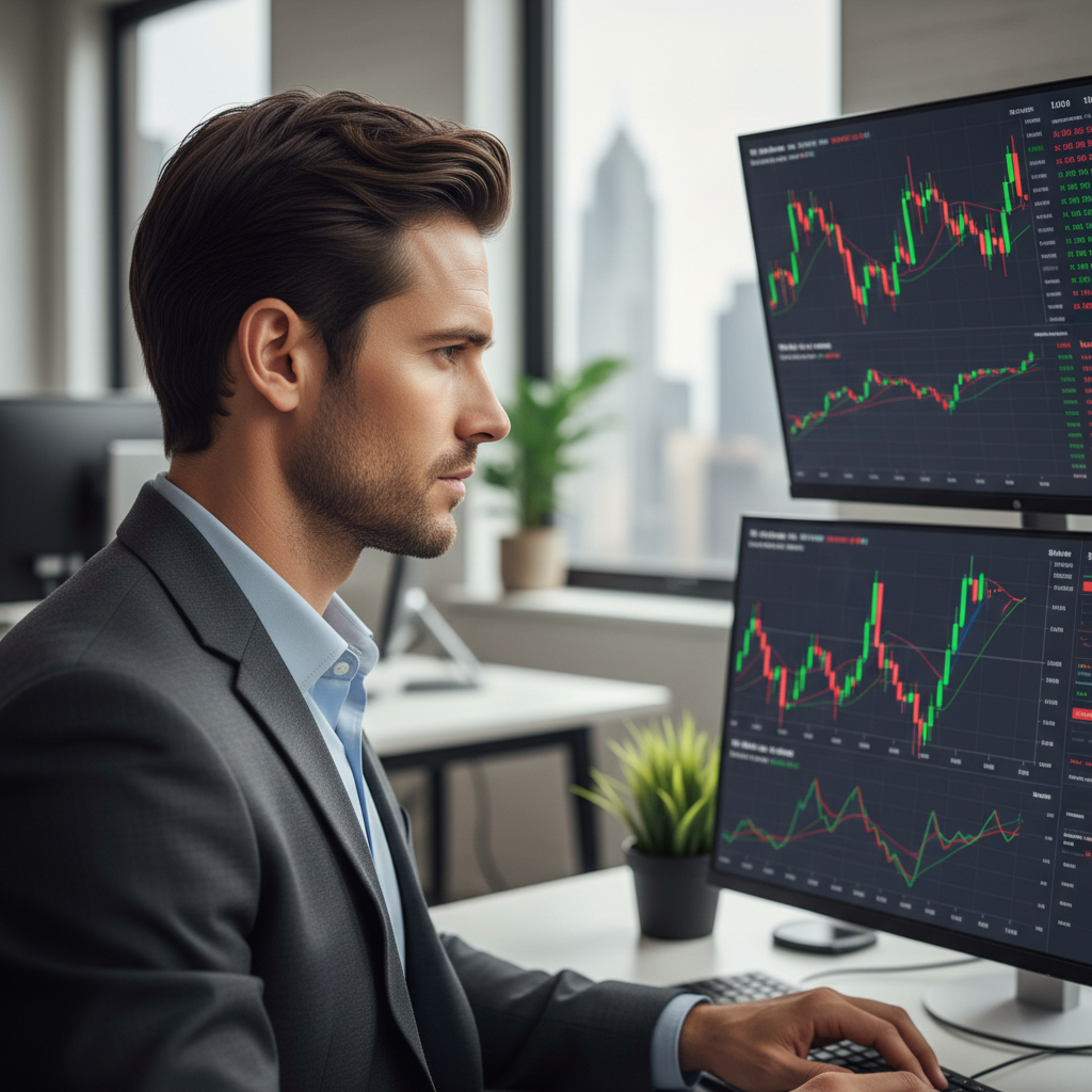 Carlos M., day trader with dark hair and confident expression