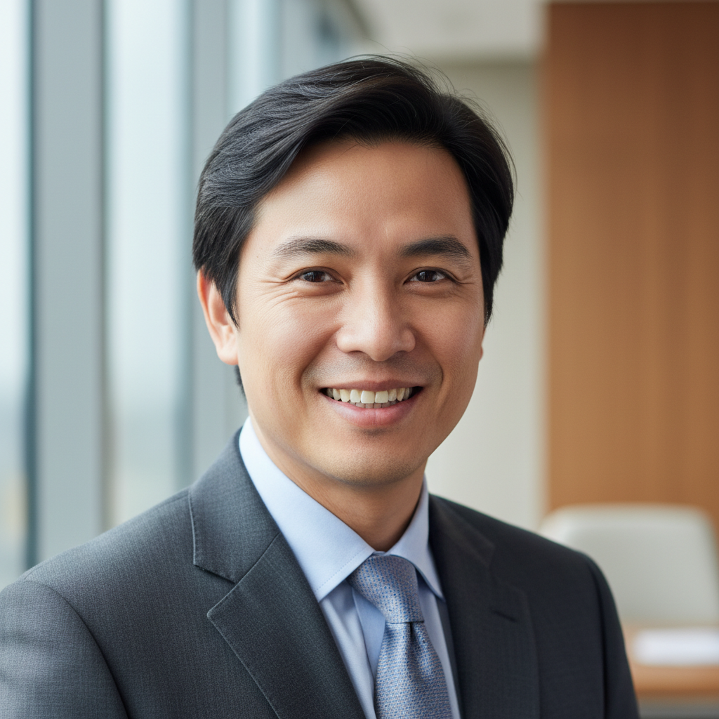 Portrait of Vietnamese business executive in formal attire
