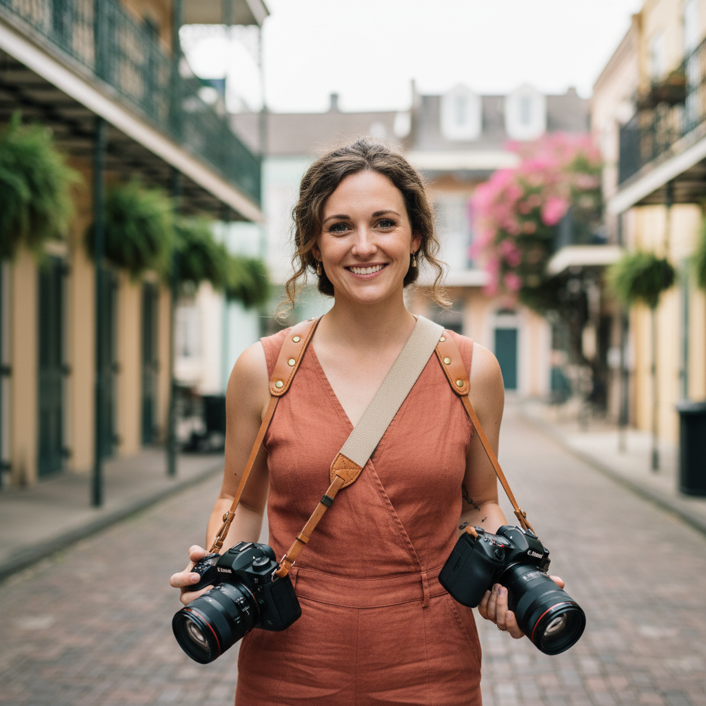 Simone Beaumont, destination wedding photographer from New Orleans, warm smile