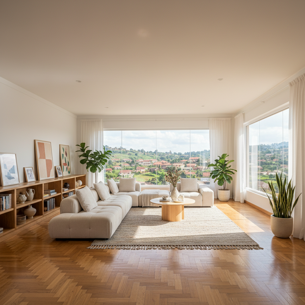 Piso familiar luminoso con vistas en Samborondón, salón espacioso con balcón y parquet