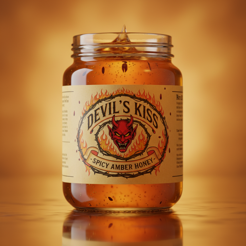 Devil's Kiss hot honey in amber tones