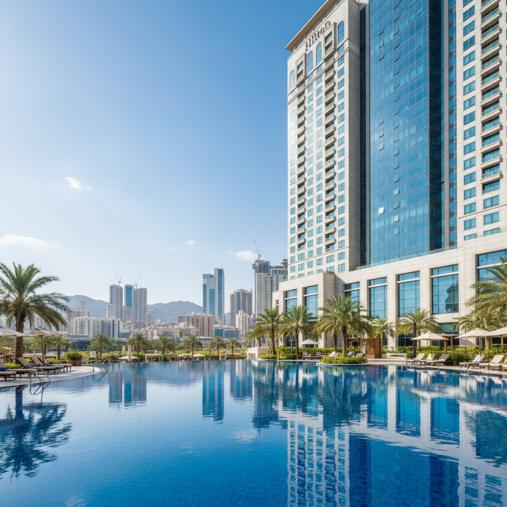 Kamar hotel Hilton Makkah yang luas dan mewah dengan desain modern