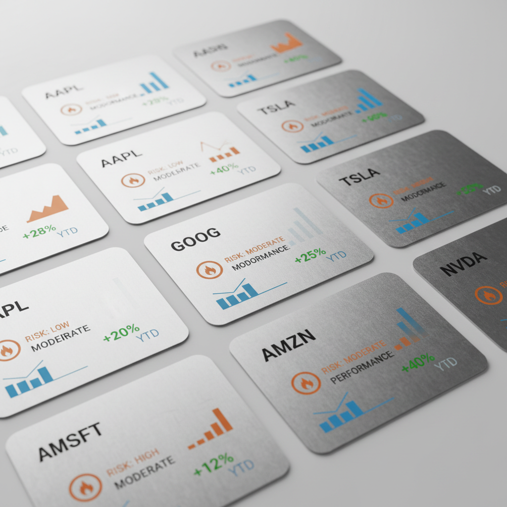 Stock recommendation list with analyst ratings target prices and sector breakdown