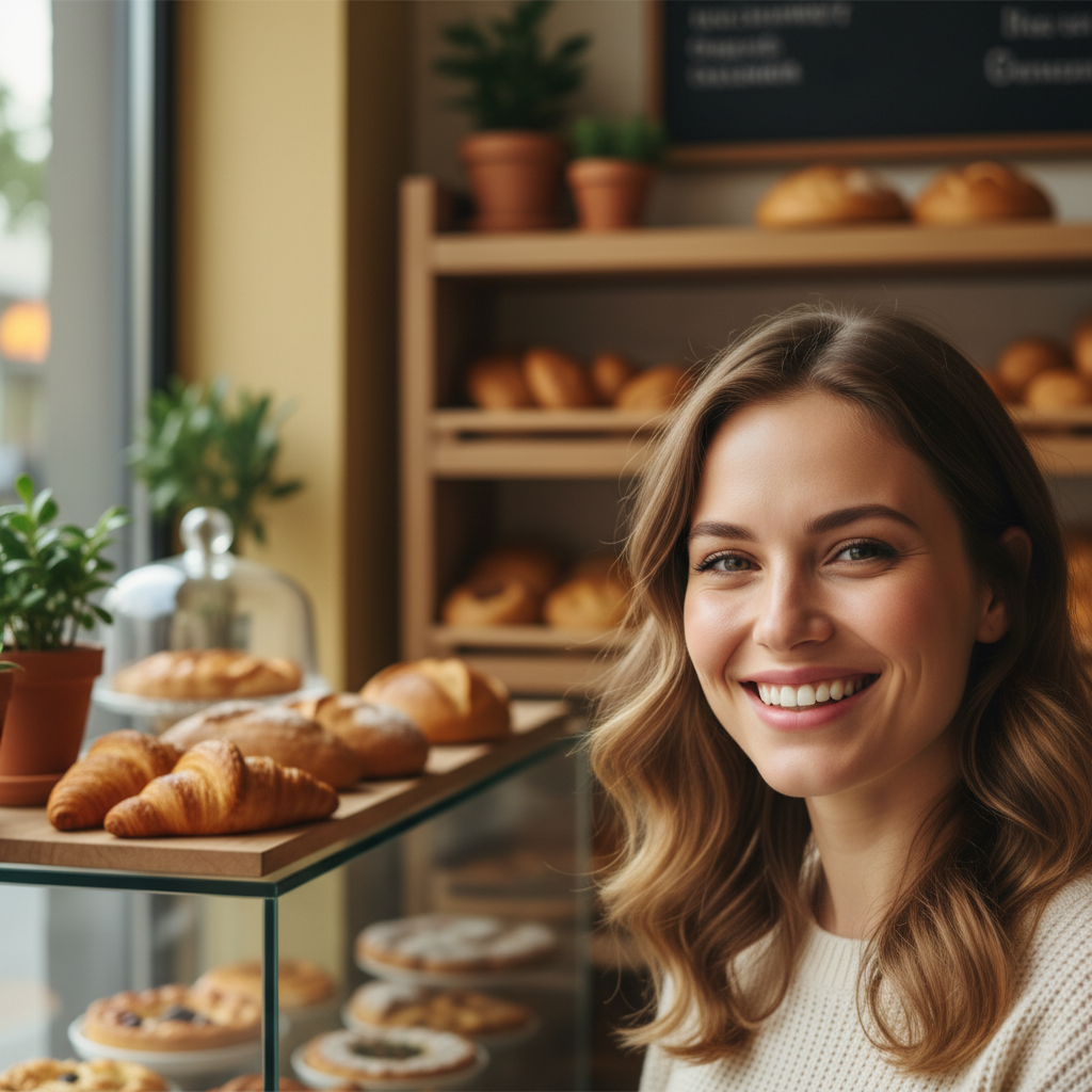 Sophia Laurent, founder of CakeBoutique, smiling portrait