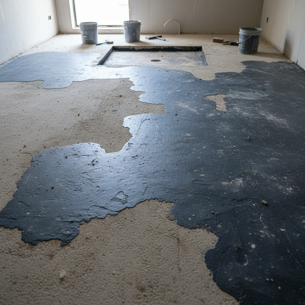 Unfinished kitchen backsplash area with exposed drywall patches before prep work