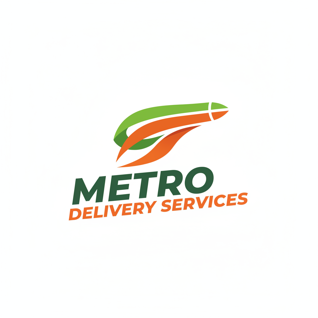 Metro Delivery Services logo with green and orange color scheme