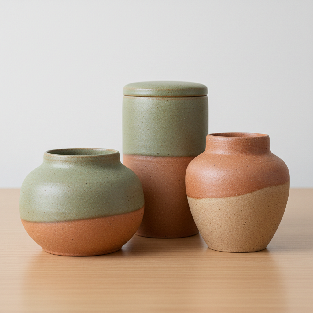 Minimalist Ceramic Planter Set product photo on clean neutral background